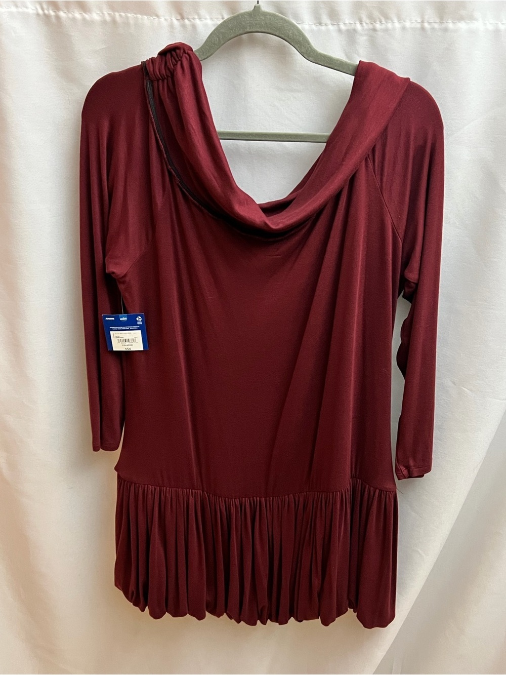 NWT Arizona Jean Co Zinfandel Cowl Neck Bubble Hem Dress XXL 3/4 Sleeve - Picture 4 of 7